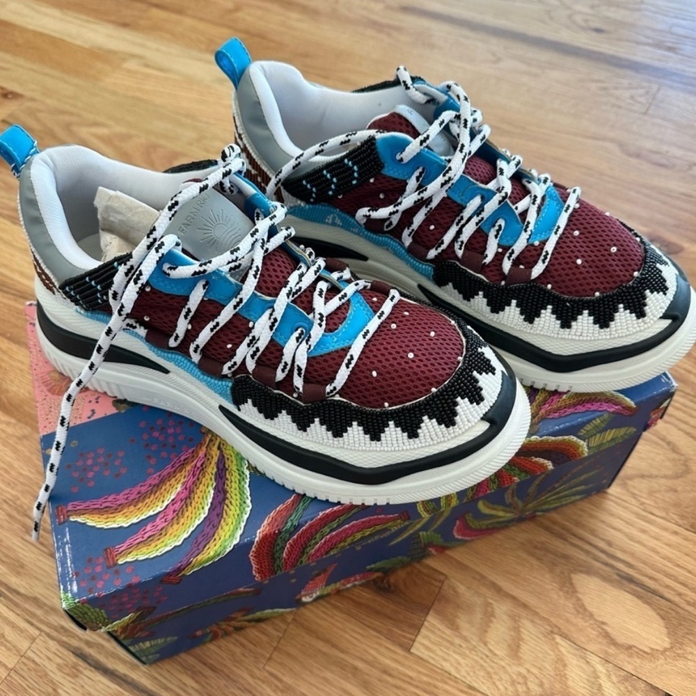Farm Rio Platform Beaded Sneaker Size 9.5